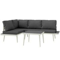 Outsunny 3 Piece Garden Furniture Set with 5-Level Adjustable Lounger, Grey