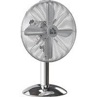 HOMCOM Three-Speed Oscillating Desk Fan - Silver-Tone