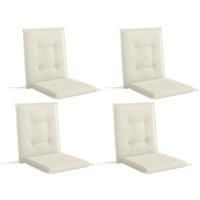 Set of 4 Garden Chair Cushions with Backs, Outdoor Seat Cushions