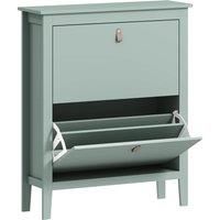 HOMCOM Modern Two-Drawer Shoe Cabinet - Green