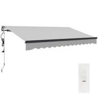 Outsunny 3.5 x 3(m) Electric Retractable Awning Aluminium Frame Light Grey