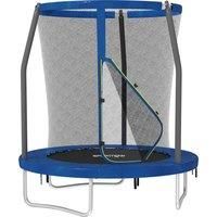 SPORTNOW 6ft Trampoline with Safety Enclosure Net, Steel Frame Outdoor Trampoline, Jumping Mat with Edge Safety Cover for Fitness, Blue Aosom UK