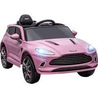 AIYAPLAY Aston Martin DBX Licensed Battery Powered Kids Electric Car, 12V Kids Ride on Car w/ Lights, Music Horn, Pink