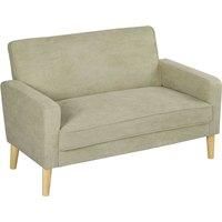 HOMCOM Two-Seater Velvet-Feel Sofa - Beige