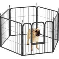 PawHut 6 Panels Heavy Duty Dog Playpen with Secure Door, for Indoor Outdoor, for Garden, Camping, 60cm High