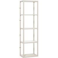 HOMCOM LED Floor Lamp with Glass Shelves, 4 Layers Dimmable Tall Standing Lamp, Modern Column Shelf Floor Light for Living Room, Bedroom, Office, Oak