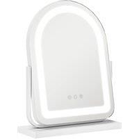 HOMCOM LED Vanity Mirror with Lights, 33 x 44.5cm Lighted Makeup Mirror with 3 Colour, 360 Rotation, Touch Screen, for Dressing Room, White