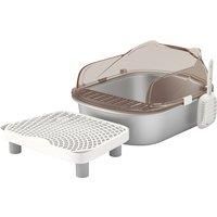 Stainless Steel Litter Box with Lid, Metal Cat Litter Tray for Big Cats