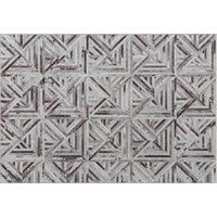 HOMCOM Modern Area Rug, Triangle Pattern Non-Slip Washable Rug, Chenille Floor Carpet for Living Room, Bedroom, Dining Room, Home Office, 230 x 160 cm, Brown