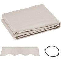 Outsunny Awning Replacement Canopy, Water Resistant UPF 50+ Sun Shade Cover for 3 x 2.5 m Garden Awning (Fabric Only), Cream White