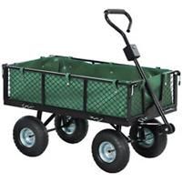 Outsunny Garden Cart with Removable Liner, Quick-Release Sides, Green