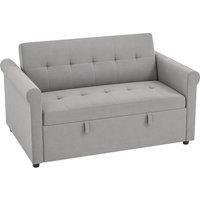 2 Seater Sofa Bed with 7-Position Adjustable Backrest for Living Room, Grey