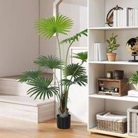 Artificial Plant PEVA Leaves Coconut Coir Palm Tree Realistic Tropical Home