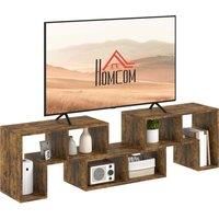 HOMCOM TV Stand for TVs up to 75 Inches, Free Combination TV Unit with Storage Shelves, Extendable Entertainment Centre for Living Room, Rustic Brown