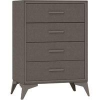 HOMCOM Chest of Drawers, 4 Drawer Fabric Dresser with Steel Frame for Bedroom, Living Room, Easy to Assemble, Brown