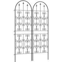 Outsunny Set of 2 Metal Garden Trellis, Decorative Trellis Panels for Climbing Outdoor Plants, Vegetables, Vines, Flowers, 150 x 50 cm, Scrollwork Design