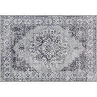 HOMCOM Vintage Area Rug, Non-Slip Washable Rug, Flannel Floor Carpet for Living Room, Bedroom, Dining Room, Home Office, 170 x 120 cm, Grey