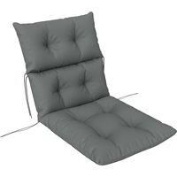 Outsunny Tufted Adirondack Chair Cushion, Thick Garden Seat Cushion Pad with Backrest, Ties for Outdoor and Indoor Use, Light Grey