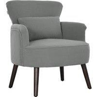 HOMCOM Corduroy Retro Accent Chair - Light Grey