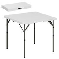 Outsunny 3ft Folding Camping Table with 2 Adjustable Height, White