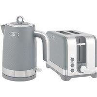 HOMCOM Sleek Textured Kettle and Toaster Set - Grey