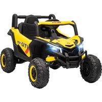 AIYAPLAY 12V Kids Ride On Car with Remote Control, Kids Electric Car with Suspension System, Music, for Kids 3-5 Years, Yellow