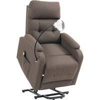 HOMCOM Electric Rise/Recline Armchair, with Reading Light - Brown