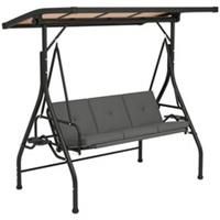 Outsunny 3 Seater Garden Swing Seat Bed, Convertible Swing Chair, Dark Grey