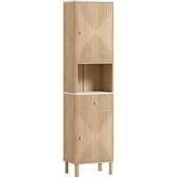 HOMCOM Multi-Storage Slimline Bathroom Cabinet - Wood-Effect