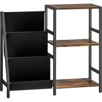 HOMCOM 3-Tier Record Player Stand, End Table for Living Room, Bedroom - Rustic Brown