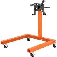 570 kg Engine Stand, Rotating Engine Stand with Wheels, Adjustable Head, Orange
