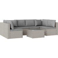 Outsunny Seven-Piece Modular Rattan Set - Grey
