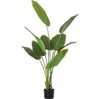 Faux Banana Leaf Tree with PEVA Leaves and Flocking for Home Office Decor