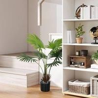 Artificial Plant PEVA Leaves Coconut Coir Palm Tree Realistic Tropical Home