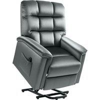 HOMCOM Velvet-Feel Electric Lift Recliner Chair - Dark Grey