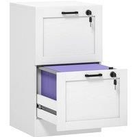 HOMCOM 2-Drawer Filing Cabinet with Lock - White
