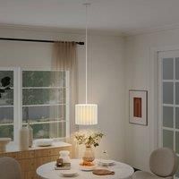 HOMCOM Linen Pendant Light, Modern Wave Ceiling Light Shade, E27 Lampshade for Living Room, Bedroom, Kitchen, Hallway, White