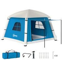 Outsunny Inflatable Camping Tent, 2 Man Tent, Light Blue and Light Grey
