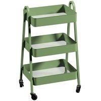 HOMCOM Three-Tier Storage Trolley - Green