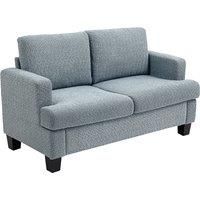 HOMCOM 2 Seater Sofa, 138 cm Loveseat Sofa with Removable Back Cushions, Chenille Fabric Small Couch Settee with S-springs for Living Room, Bedroom, Home Office, Light Grey
