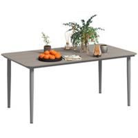 Outsunny Garden Table with Rust Resistant Metal Frame, Dark Grey
