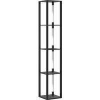 HOMCOM Floor Lamp with Shelves, 4 Layer Dimmable Column Modern Standing Lamp with 3 Brightness Levels and Foot Switch for Living Room, Bedroom, Office, Black