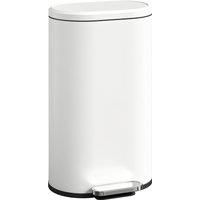 HOMCOM 30 L Modern Curved Kitchen Bin - Cream