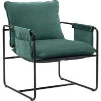 HOMCOM Minimal Padded Accent Chair, with Pockets - Green