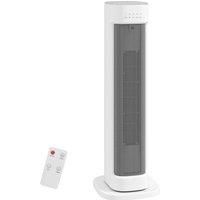 HOMCOM 2000W Ceramic Electric Heater with 3 Heat Settings, Timer - White