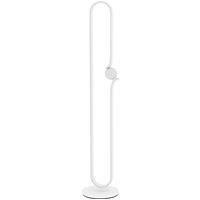 HOMCOM LED Floor Lamp, Dimmable Floor Standing Lamp with Glass Night Light, Foot Switch for Living Room, Bedroom, Office, White