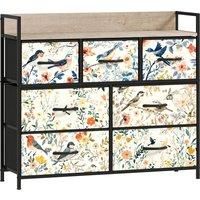 Chest of Drawers for Bedroom, 7-Drawer Fabric Dresser, White