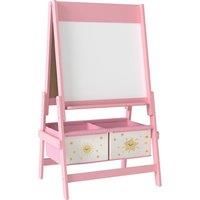 AIYAPLAY Art Easel for Kids, Double-Sided Whiteboard/Blackboard with Paper Roll, Two Storage Boxes, for Ages 3-8 Years, Pink