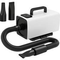 2200W Dog Hair Dryer with One-Click Auto Adjustable Airflow & Temperature, White
