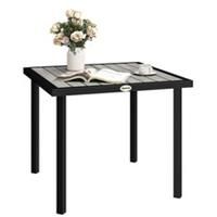 Outsunny Garden Table for 4 Person with 5.4cm Parasol Hole, Light Grey